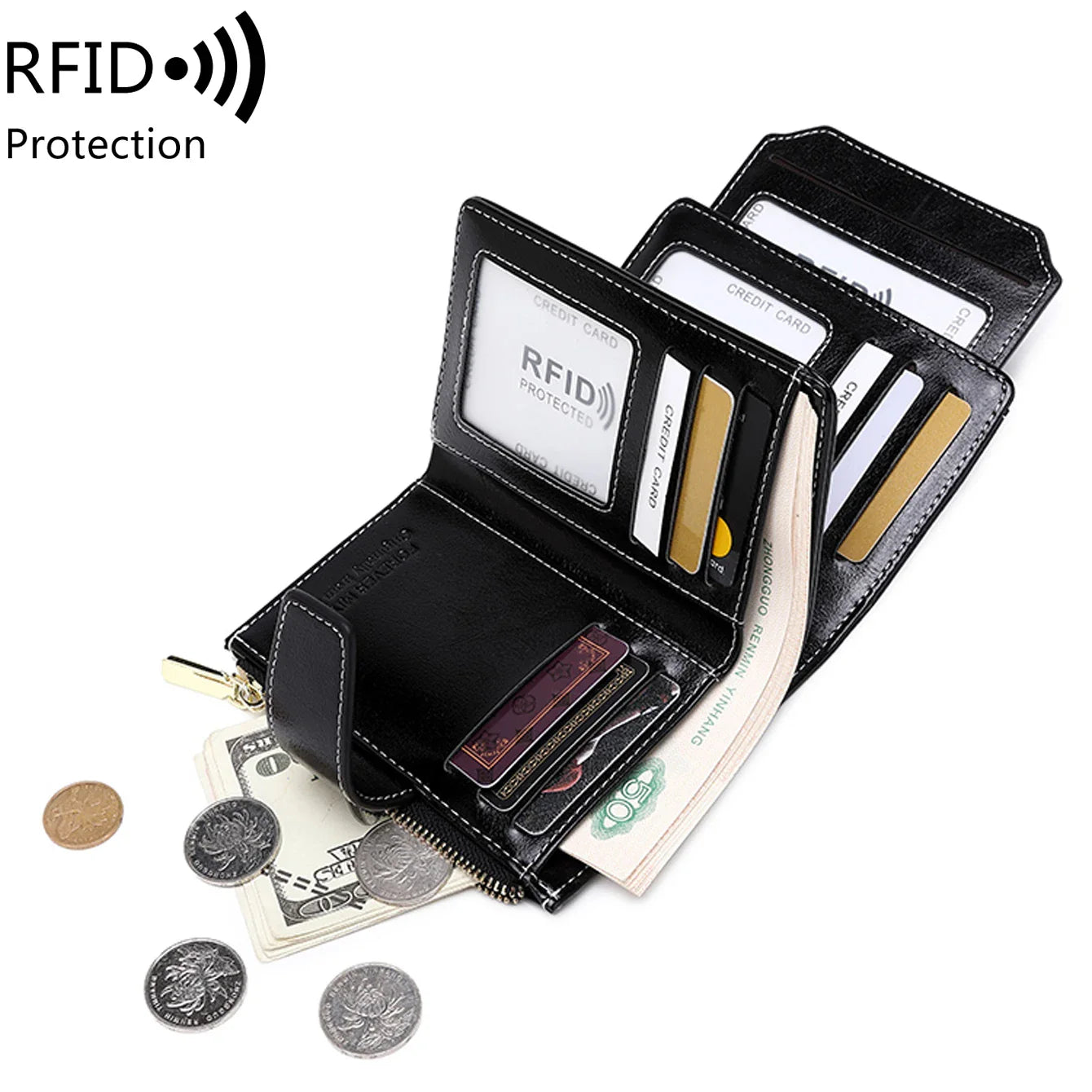 Jolie | Compact RFID-Blocking Trifold Travel Wallet