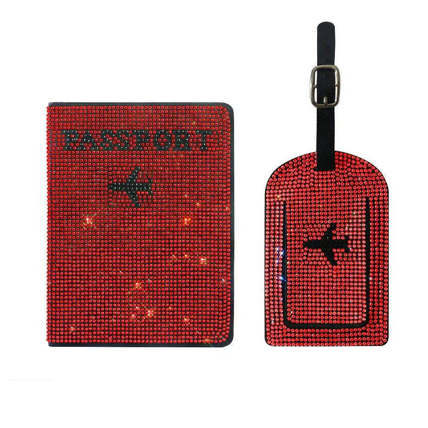 Barbara | Glittering Passport Holder & Luggage Tag Set
