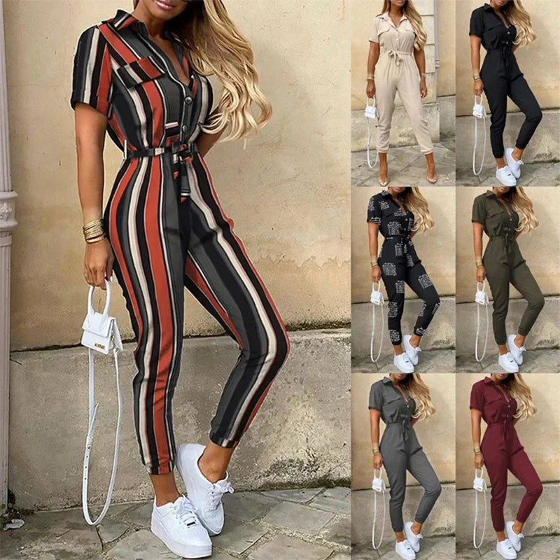 LOVITA | Stylish Collared Jumpsuit for Effortless Elegance - Lizabella Fashion