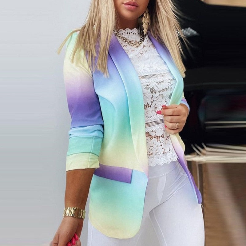 Thanea | Women's Long Sleeve Tie Dye Blazer