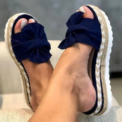 Scarlet Bliss | Chic Summer Sandals with Adorable Bow Detail - Lizabella Fashion