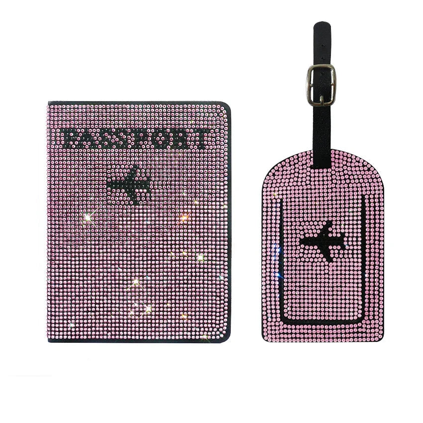 Barbara | Glittering Passport Holder & Luggage Tag Set