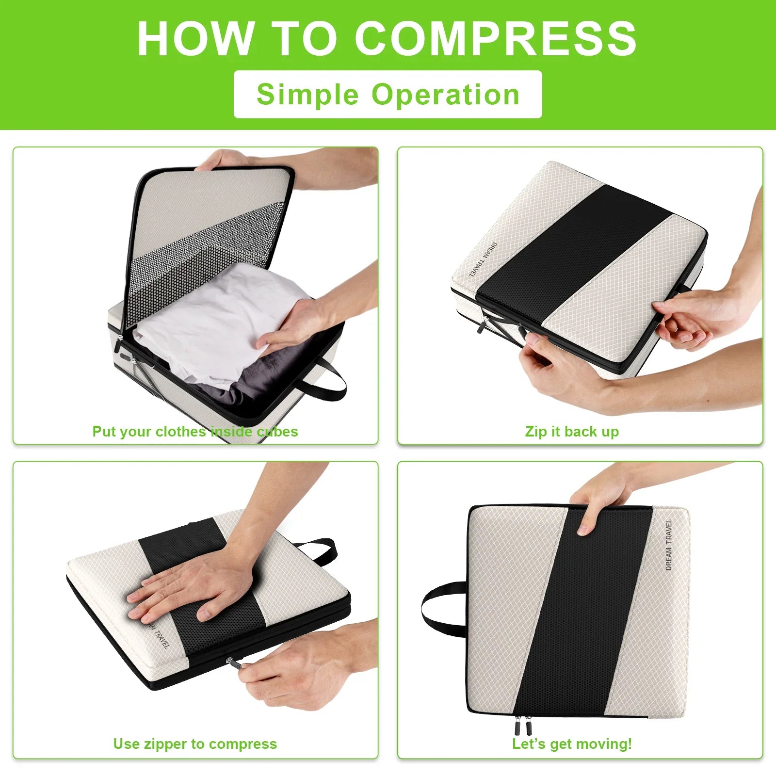 Ashlynn | 6 Pack Compression Packing Cubes Travel Organisers