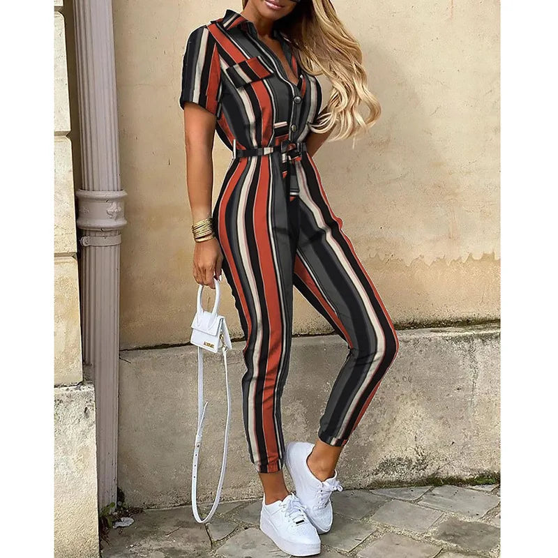 LOVITA | Stylish Collared Jumpsuit for Effortless Elegance - Lizabella Fashion