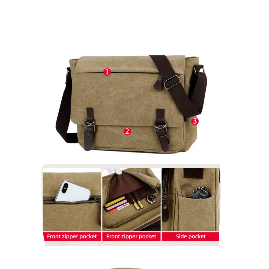 Junior | Compact Crossbody Messenger Laptop Travel Bag