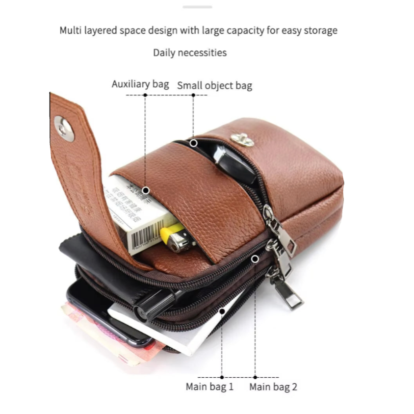 Samson | Vintage Leather Men's Crossbody Waist Bum Bag