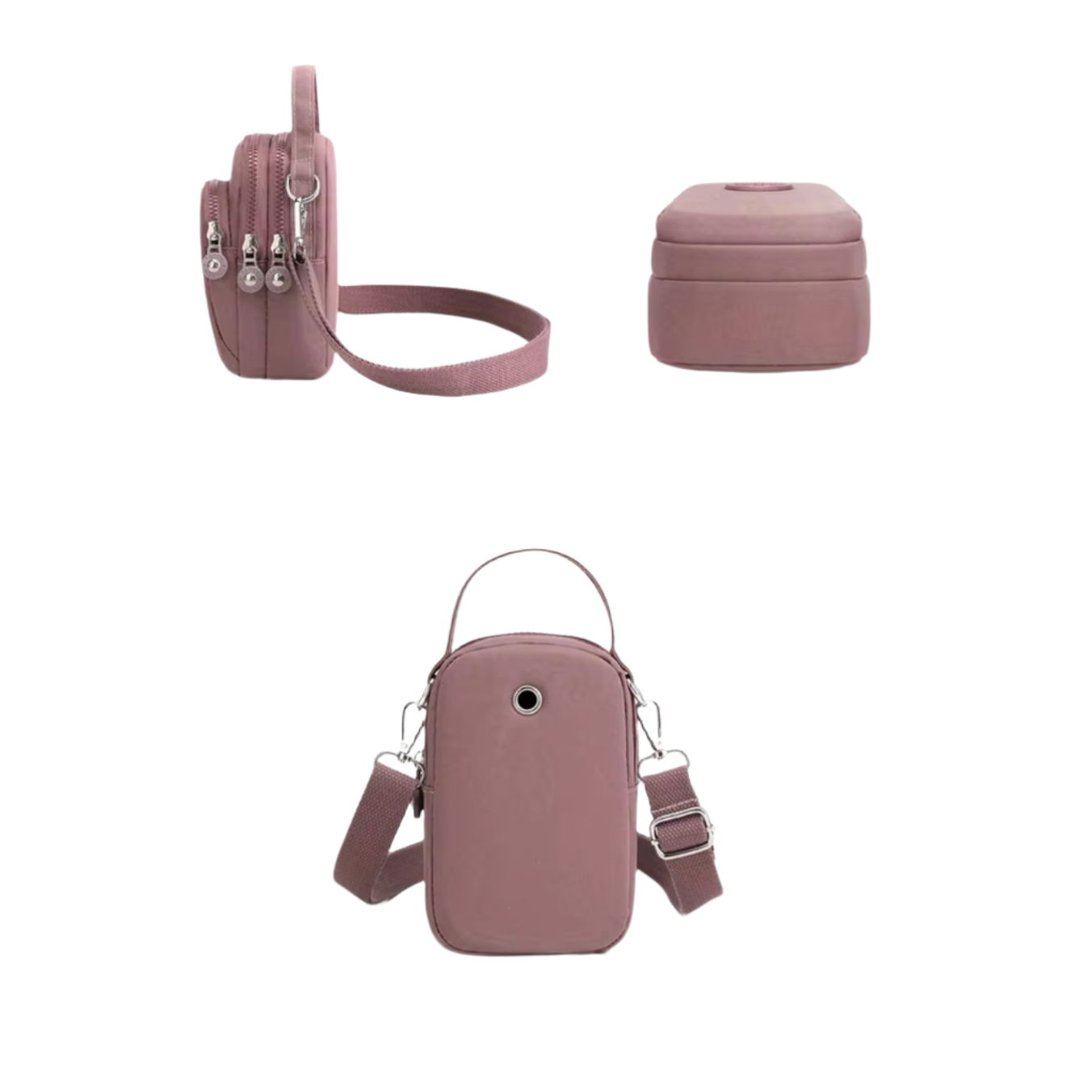 Mylah | Minimalist Solid Nylon Crossbody Small Handbag