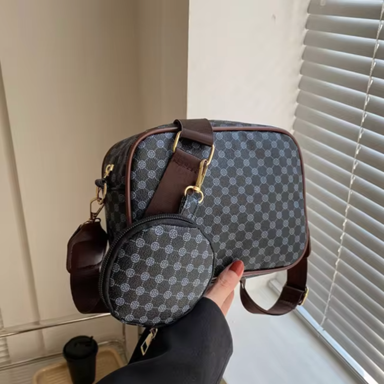 Sunny | Geometric Pattern Leather Crossbody Bag Set