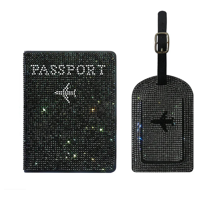 Barbara | Glittering Passport Holder & Luggage Tag Set