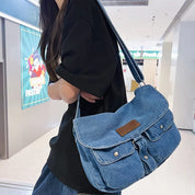 Malaysia | Spacious Multi-pocket Trendy Denim Crossbody Messenger Bag