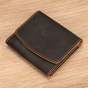 Zhuri | Vintage Bifold Cow Leather Travel Wallet with Snap Button