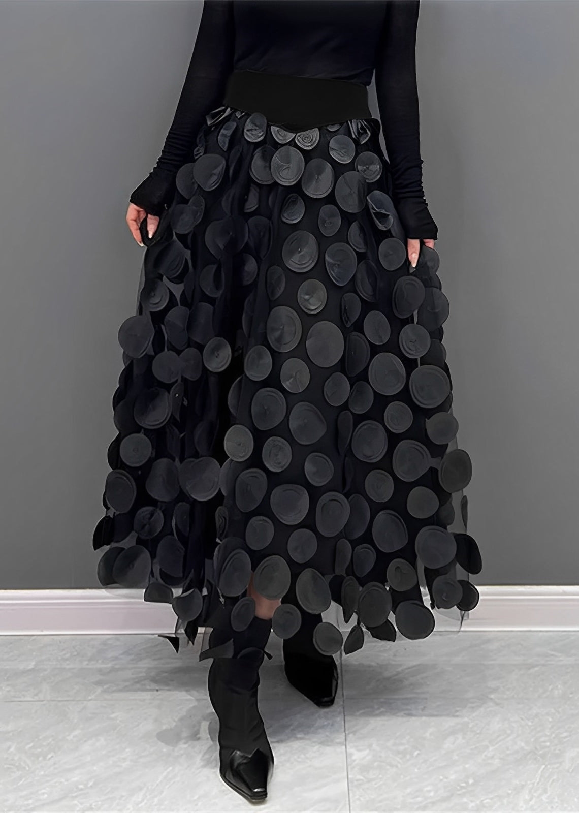 LAURA | Black Skirt with Dots
