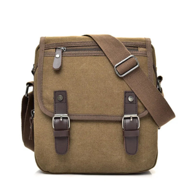 Raul | Small Multi-Pocket Canvas Crossbody Messenger Bag