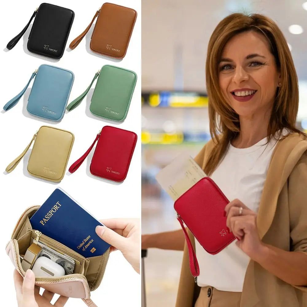 Augustine | Elegant PU Leather Passport Holder Travel Wallet