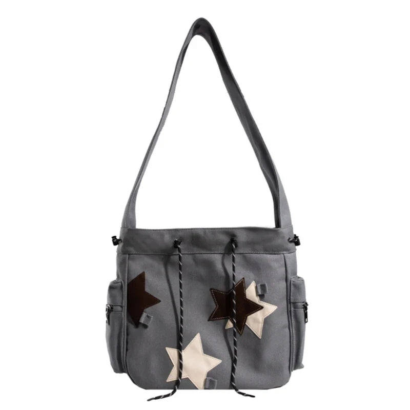Lottie | Y2K Star Canvas Crossbody Messenger Bag