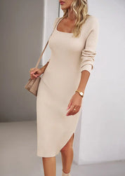 Sleek & Chic: Britney Elegant Woolen Maxi Dress - Lizabella Fashion