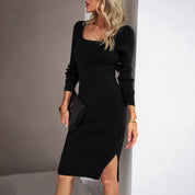 Sleek & Chic: Britney Elegant Woolen Maxi Dress - Lizabella Fashion