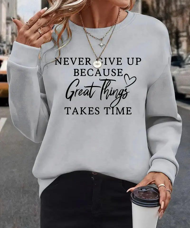 Stella | Trendy Sweatshirt Featuring Striking Letter Graphics - Lizabella Fashion