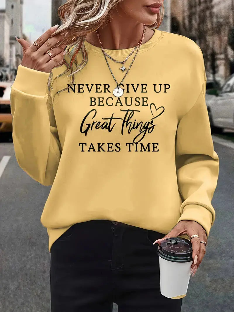 Stella | Trendy Sweatshirt Featuring Striking Letter Graphics - Lizabella Fashion