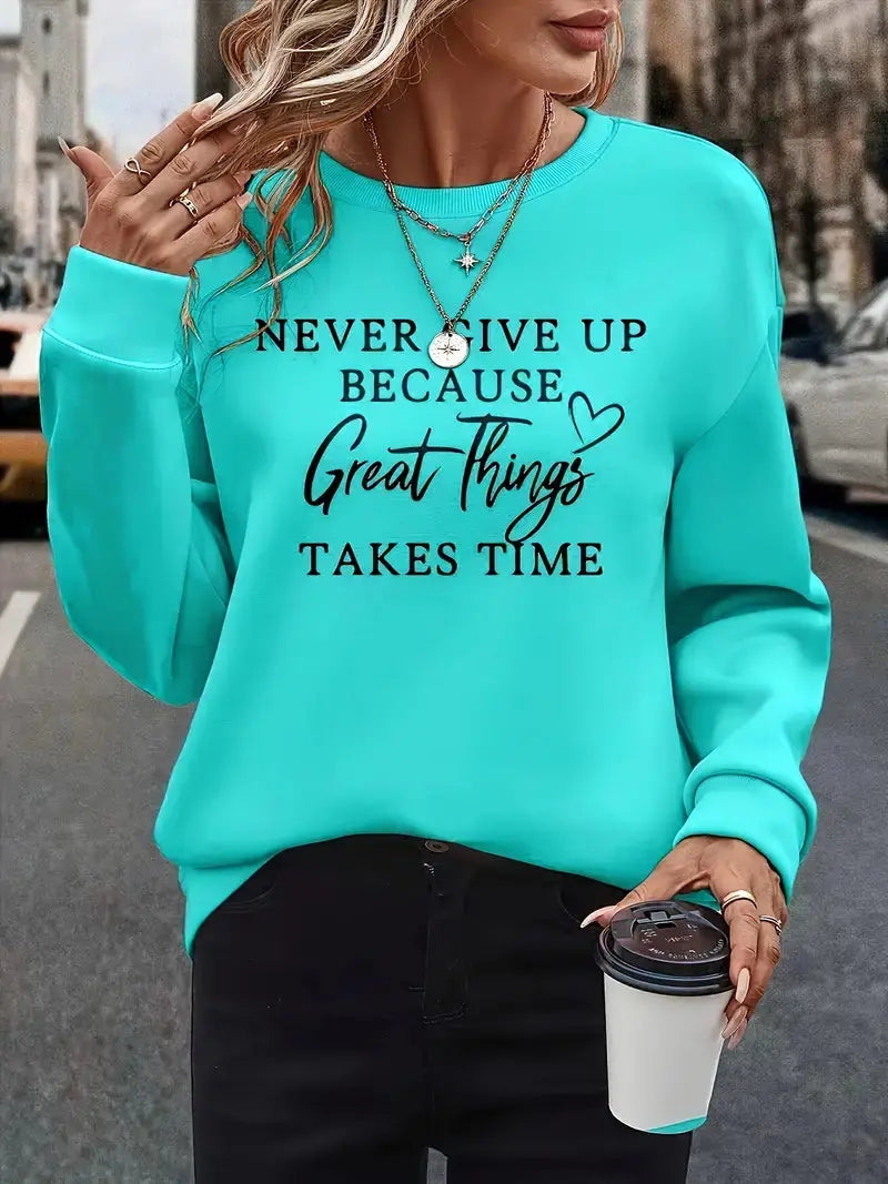Stella | Trendy Sweatshirt Featuring Striking Letter Graphics - Lizabella Fashion