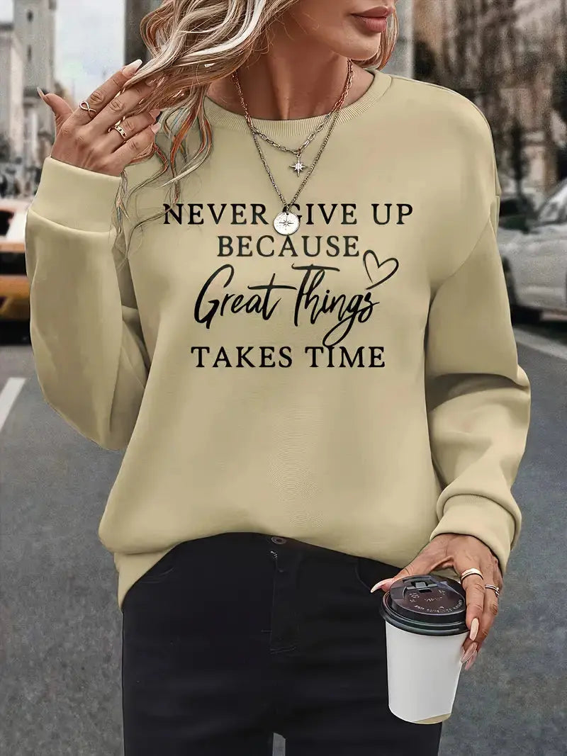 Stella | Trendy Sweatshirt Featuring Striking Letter Graphics - Lizabella Fashion