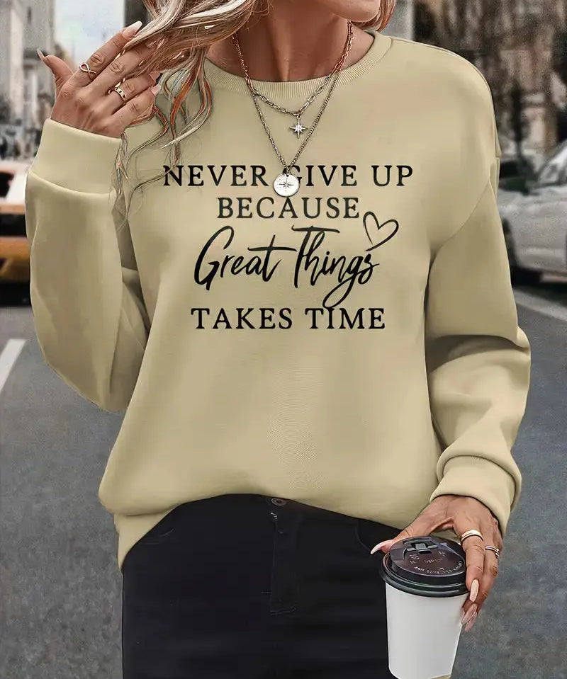 Stella | Trendy Sweatshirt Featuring Striking Letter Graphics - Lizabella Fashion