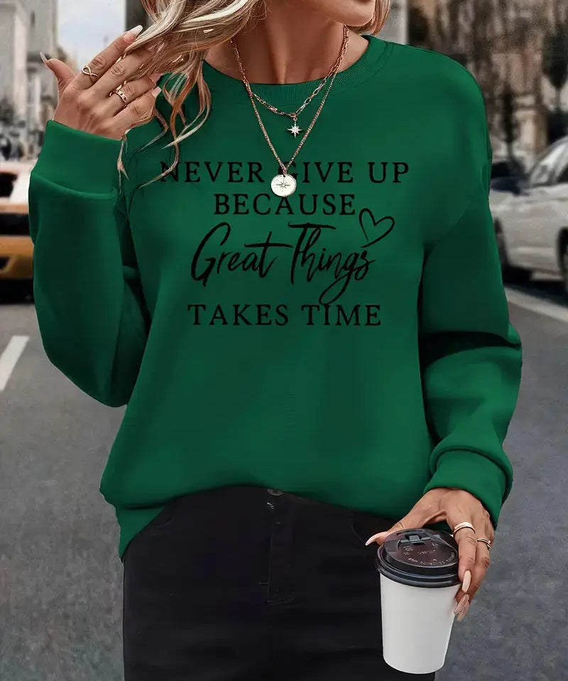 Stella | Trendy Sweatshirt Featuring Striking Letter Graphics - Lizabella Fashion