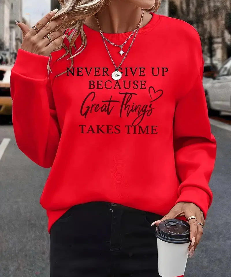 Stella | Trendy Sweatshirt Featuring Striking Letter Graphics - Lizabella Fashion