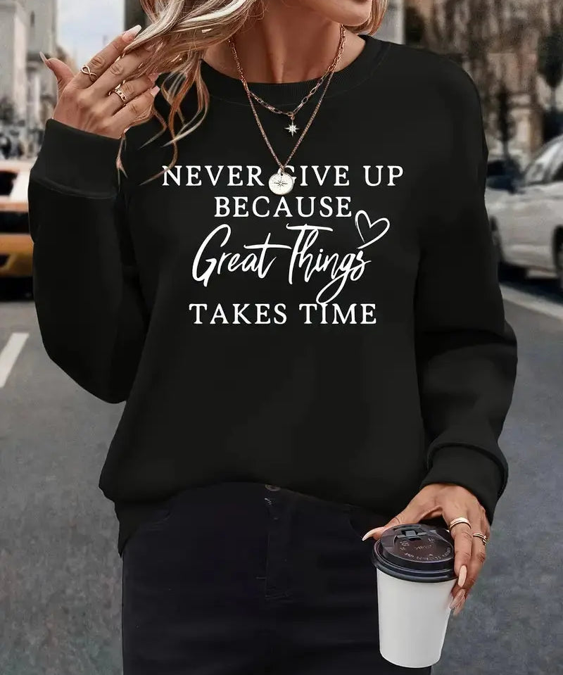 Stella | Trendy Sweatshirt Featuring Striking Letter Graphics - Lizabella Fashion