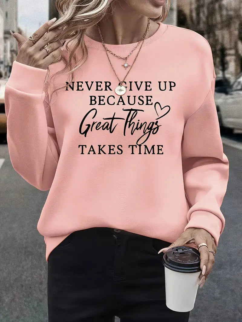 Stella | Trendy Sweatshirt Featuring Striking Letter Graphics - Lizabella Fashion
