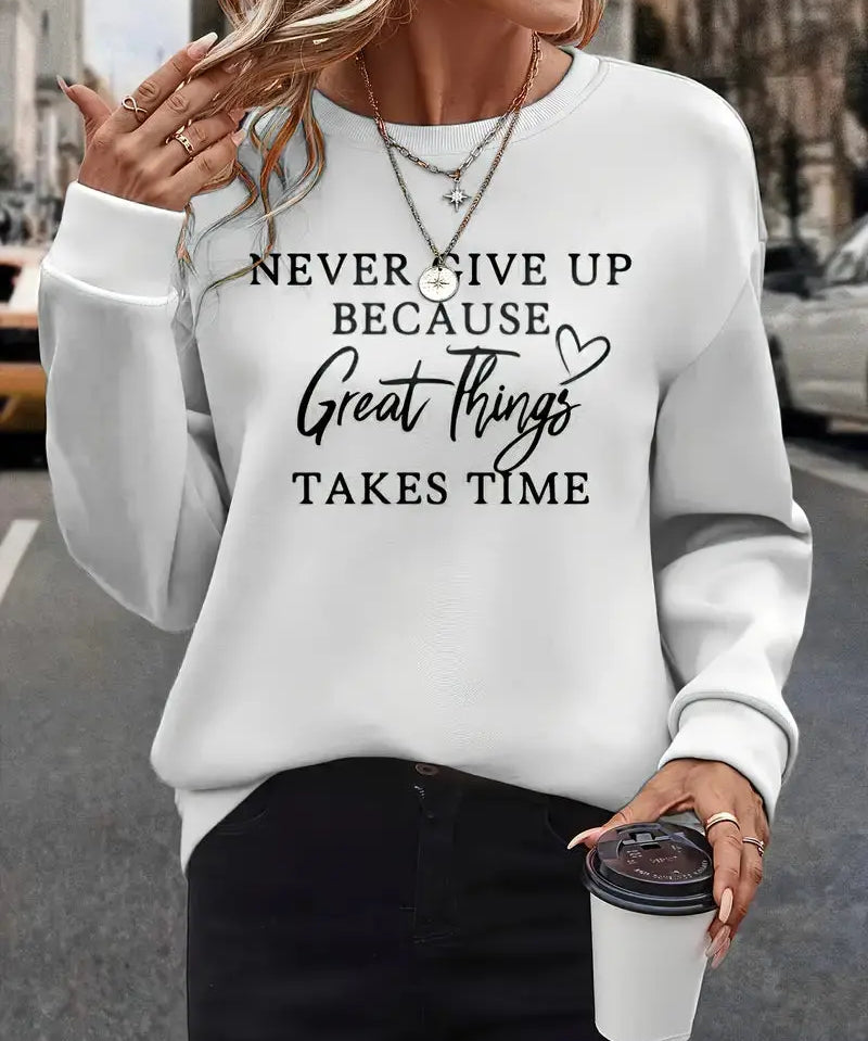 Stella | Trendy Sweatshirt Featuring Striking Letter Graphics - Lizabella Fashion