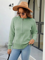 Stylish BRITANY Zip-Up Cardigan for Effortless Elegance - Lizabella Fashion