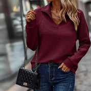 Stylish Elegance: Ribbed Zip-Up Sweater - Lizabella Fashion