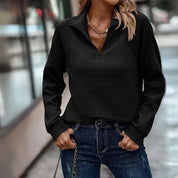 Stylish Elegance: Ribbed Zip-Up Sweater - Lizabella Fashion