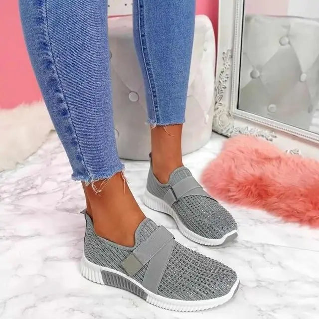 Stylish Slip-On Women's Sneakers with Convenient Velcro Closure by RINA - Lizabella Fashion