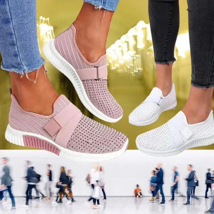 Stylish Slip-On Women's Sneakers with Convenient Velcro Closure by RINA - Lizabella Fashion
