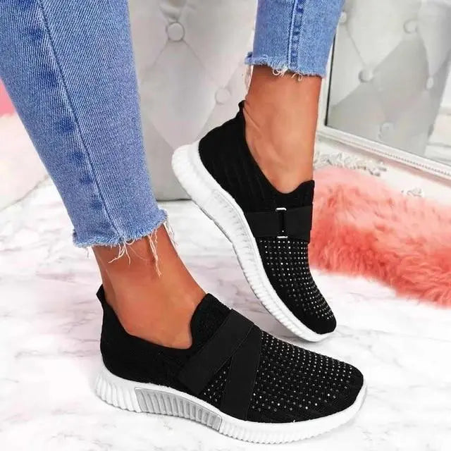 Stylish Slip-On Women's Sneakers with Convenient Velcro Closure by RINA - Lizabella Fashion