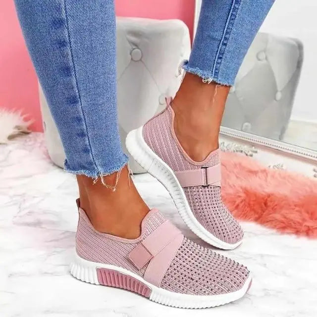 Stylish Slip-On Women's Sneakers with Convenient Velcro Closure by RINA - Lizabella Fashion