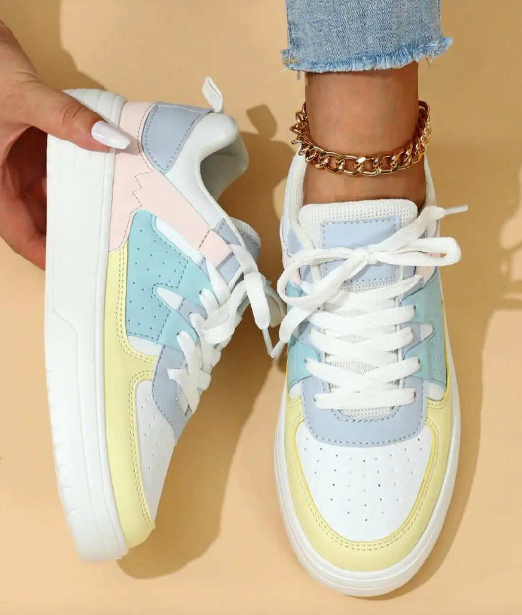 Vibrant Rainbow Sneakers for Women - Lizabella Fashion