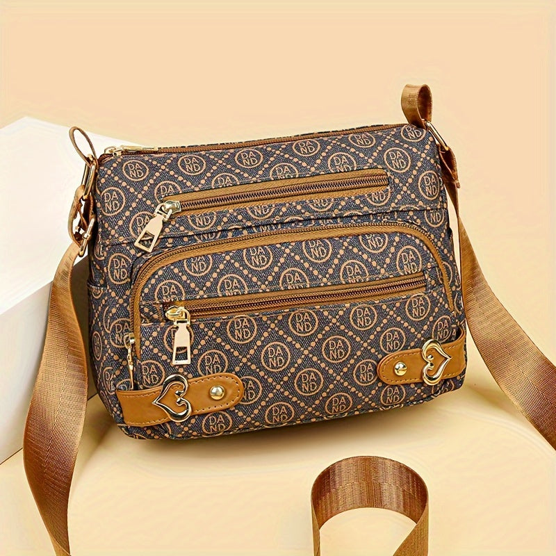 Alayah | Retro Letter Print Crossbody Bag
