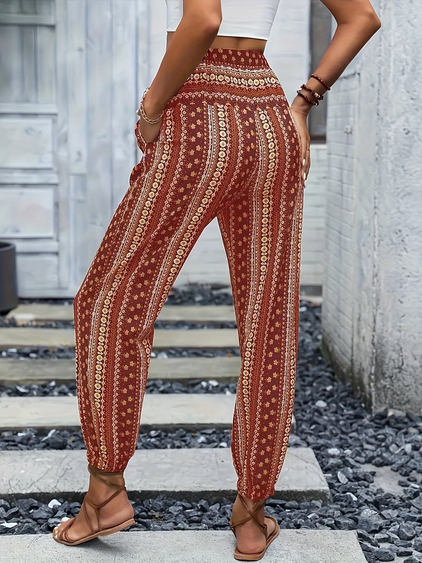 Riley | High-Waist Printed Trousers – Embrace the Boho Spirit