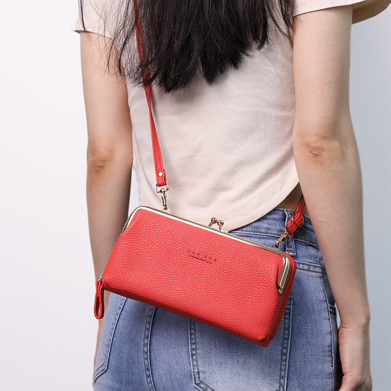 Spacious and Versatile Kiss-lock Crossbody Phone Bag