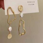 Eve | Unique Gold Accent Pearl Earrings