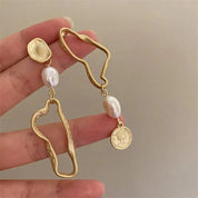 Eve | Unique Gold Accent Pearl Earrings