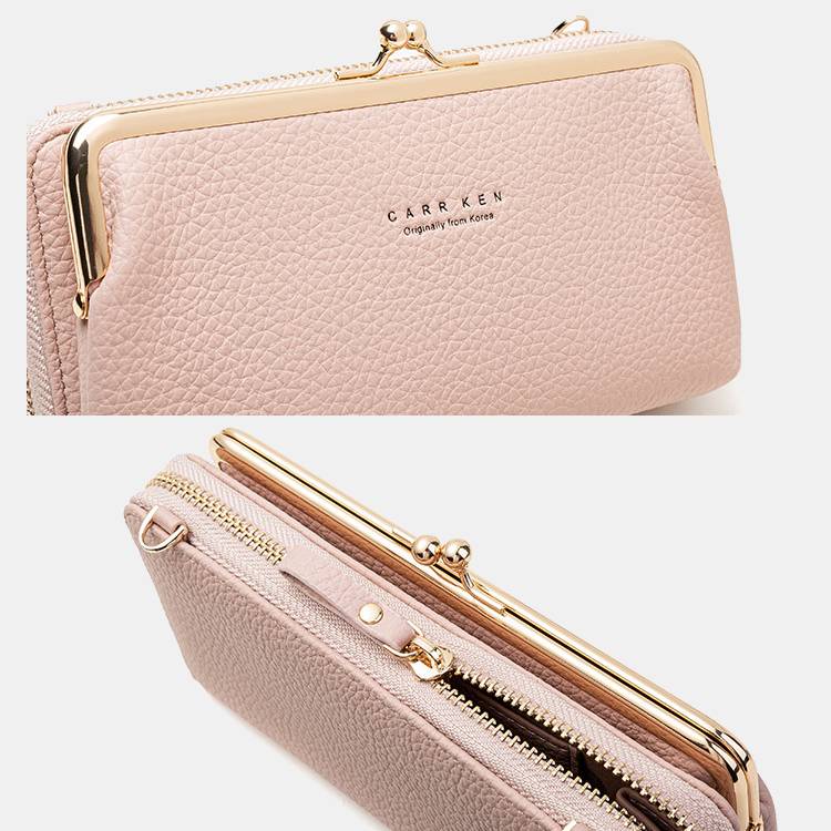 Spacious and Versatile Kiss-lock Crossbody Phone Bag