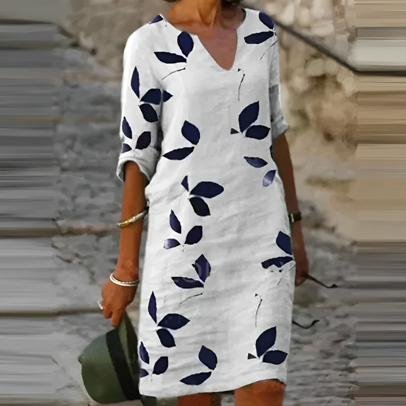 ELIZA | Summer dress with leaf pattern