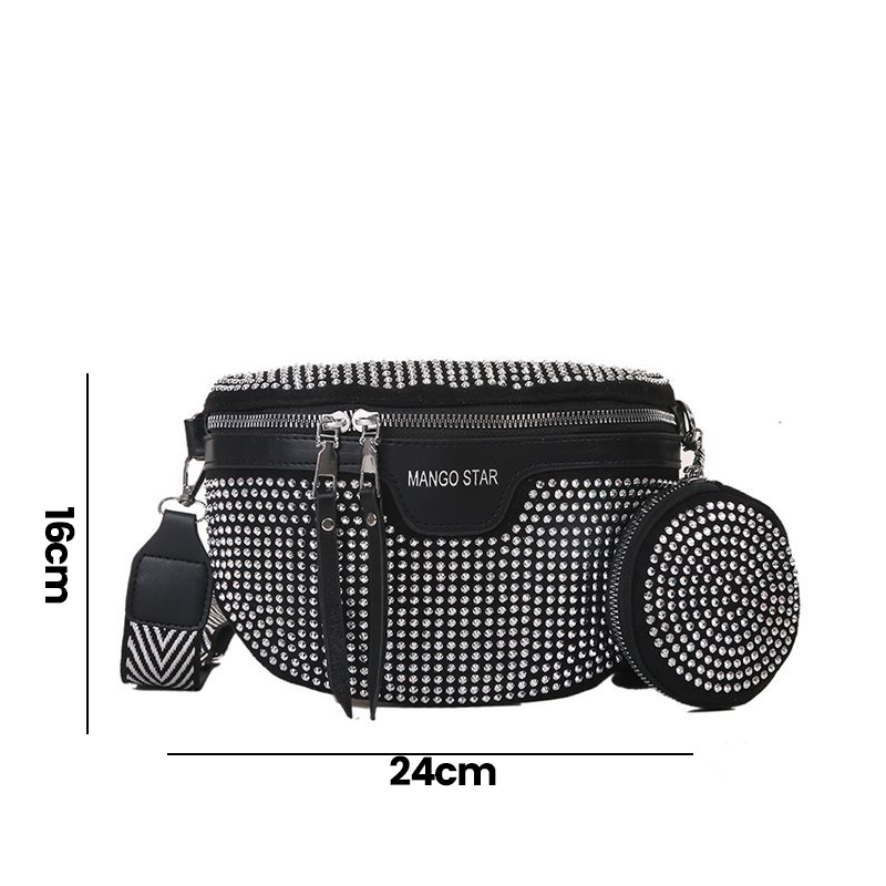 Xiomara | Fashion Rhinestone Women's Crossbody Bum Bag