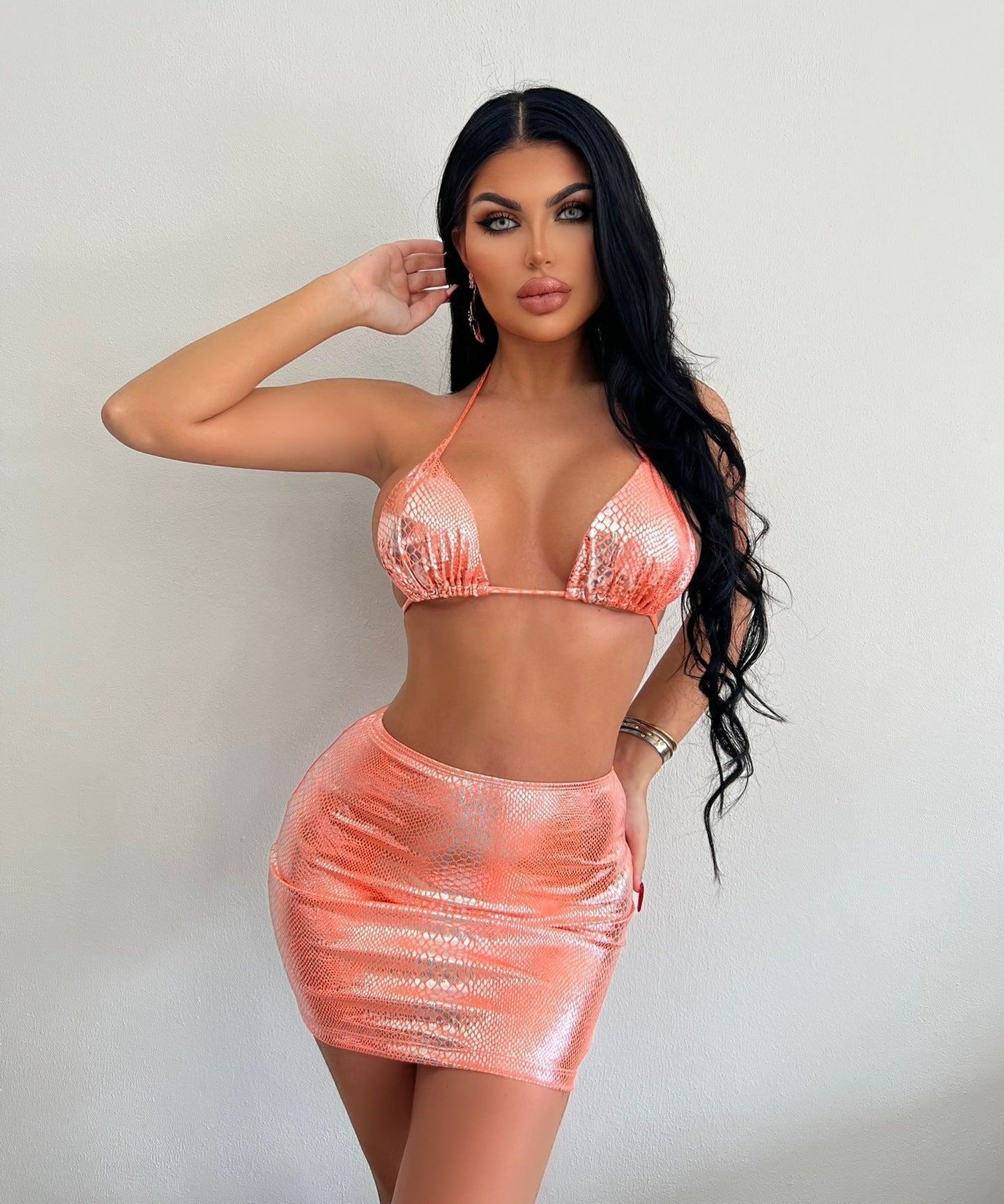 Sizzle this Summer with our Chic 3-Piece Snake Print Swim Set! - Lizabella Fashion