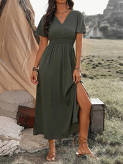 HEATHER | Elegant V-Neck Long Boho Dress