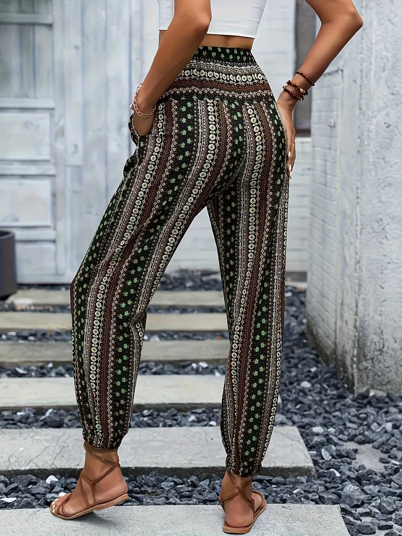 Riley | High-Waist Printed Trousers – Embrace the Boho Spirit